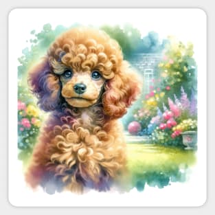 Watercolor Poodle Puppies - Cute Puppy Sticker